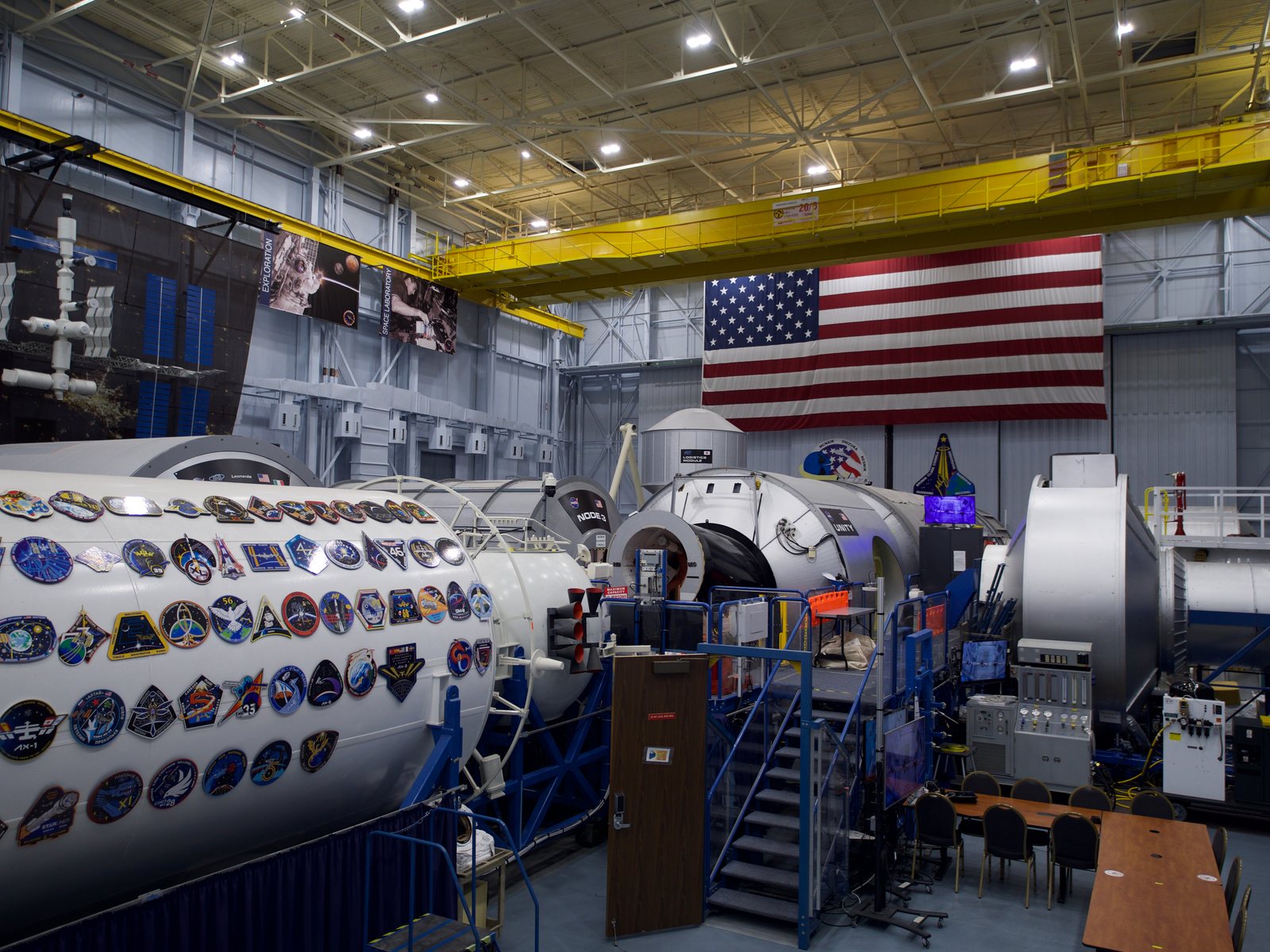 ISS mockups in the Space Vehicle Mockup Facility at NASA Johnson Space Center